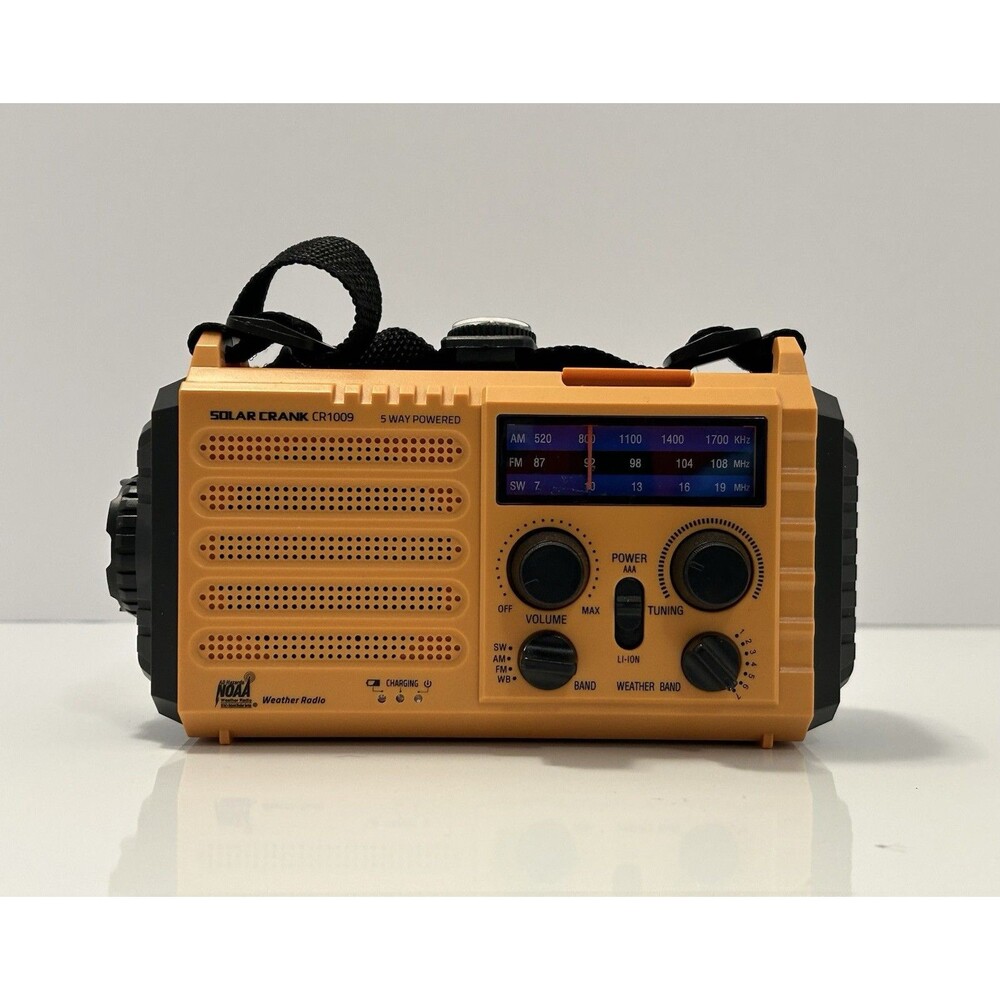 Solar Crank CR1009 Emergency Weather Radio NOAA AM FM Hand Crank Flashlight